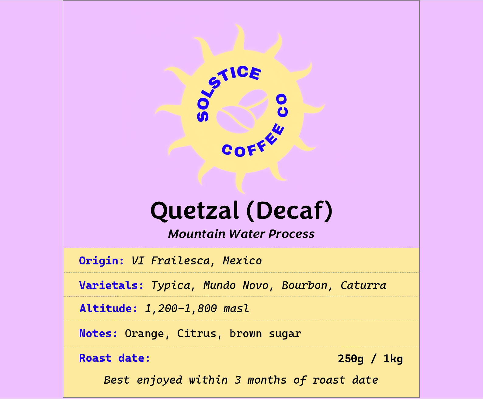 Quetzal Mountain Water Decaf